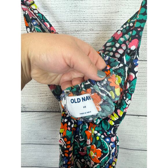 Old Navy Women's Blue Colorful Sleeveless Waisted Maxi Dress Size XS - Picture 10 of 10